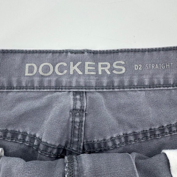 Classic DOCKERS D2 Straight Mens Grandpa Core Gray Cotton Pants Size 36x32 - Picture 4 of 9